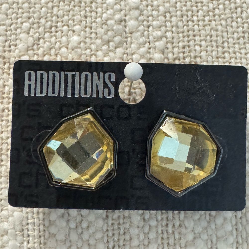 0247-Chicos Additions Hexagon Yellow‎ Earrings